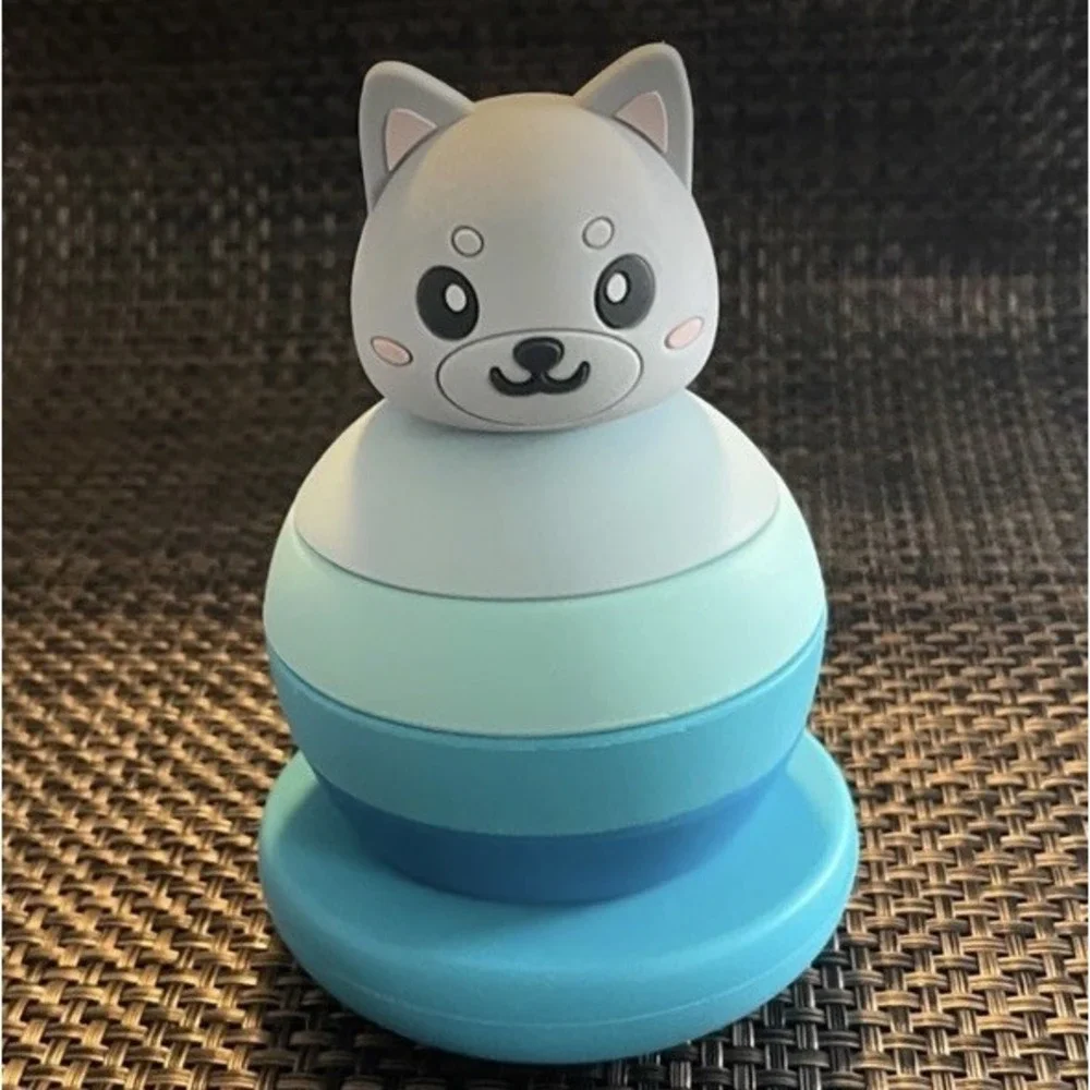 Elbebe Silicone Stackable Animal (Dog) BPA Free 6 Months-4 Years Montessori Toy